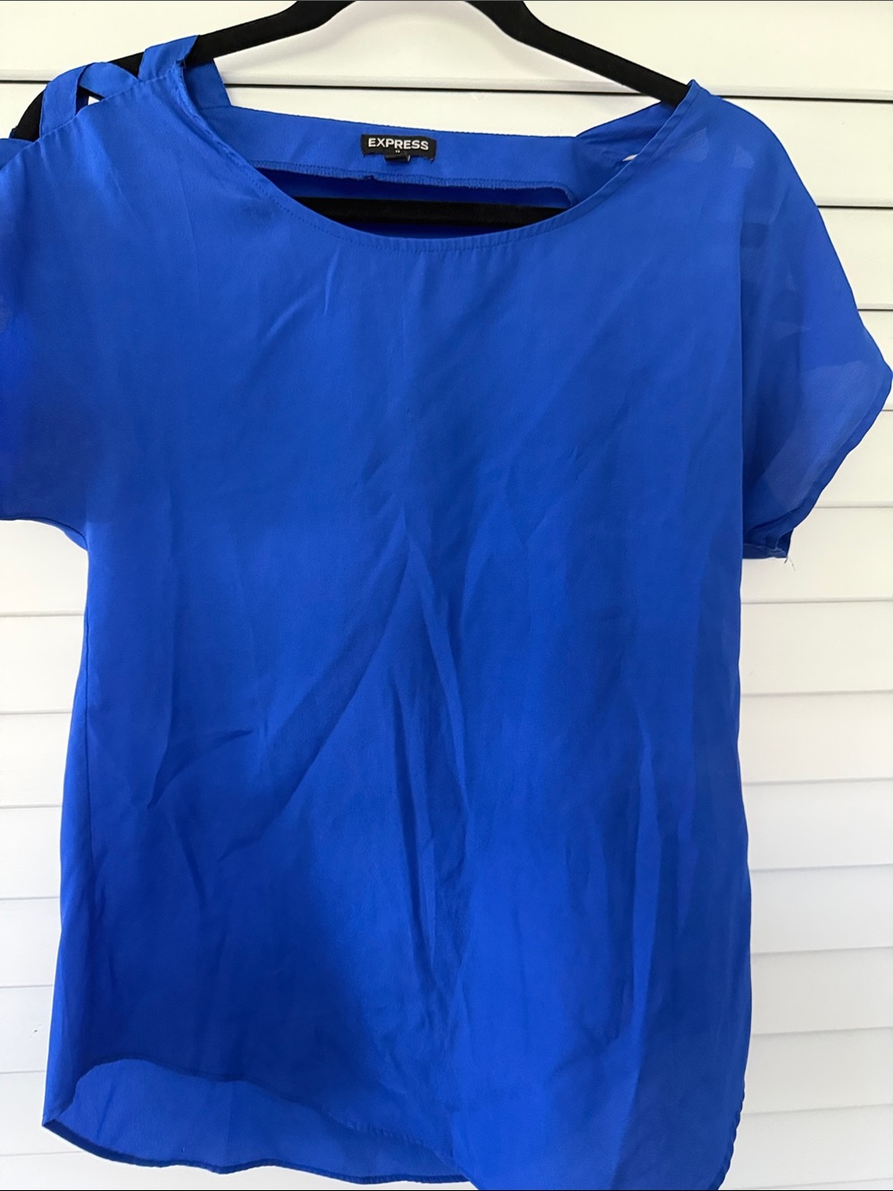 Express Royal Blue Short Sleeve Blouse